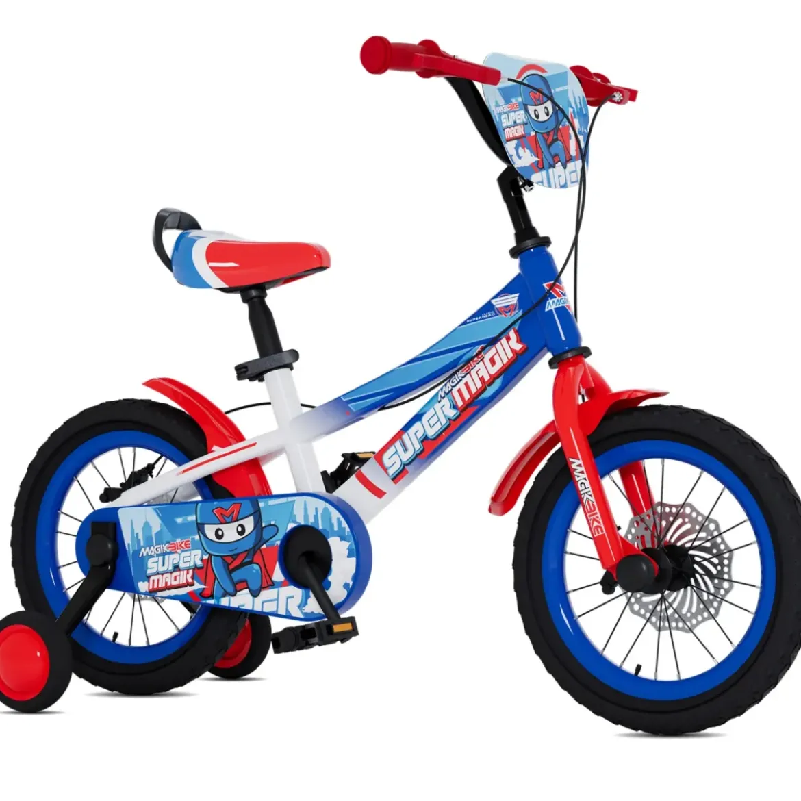 Bicicletta per Bambini Super Magik 16" Stabilizzatori Freno a Disco