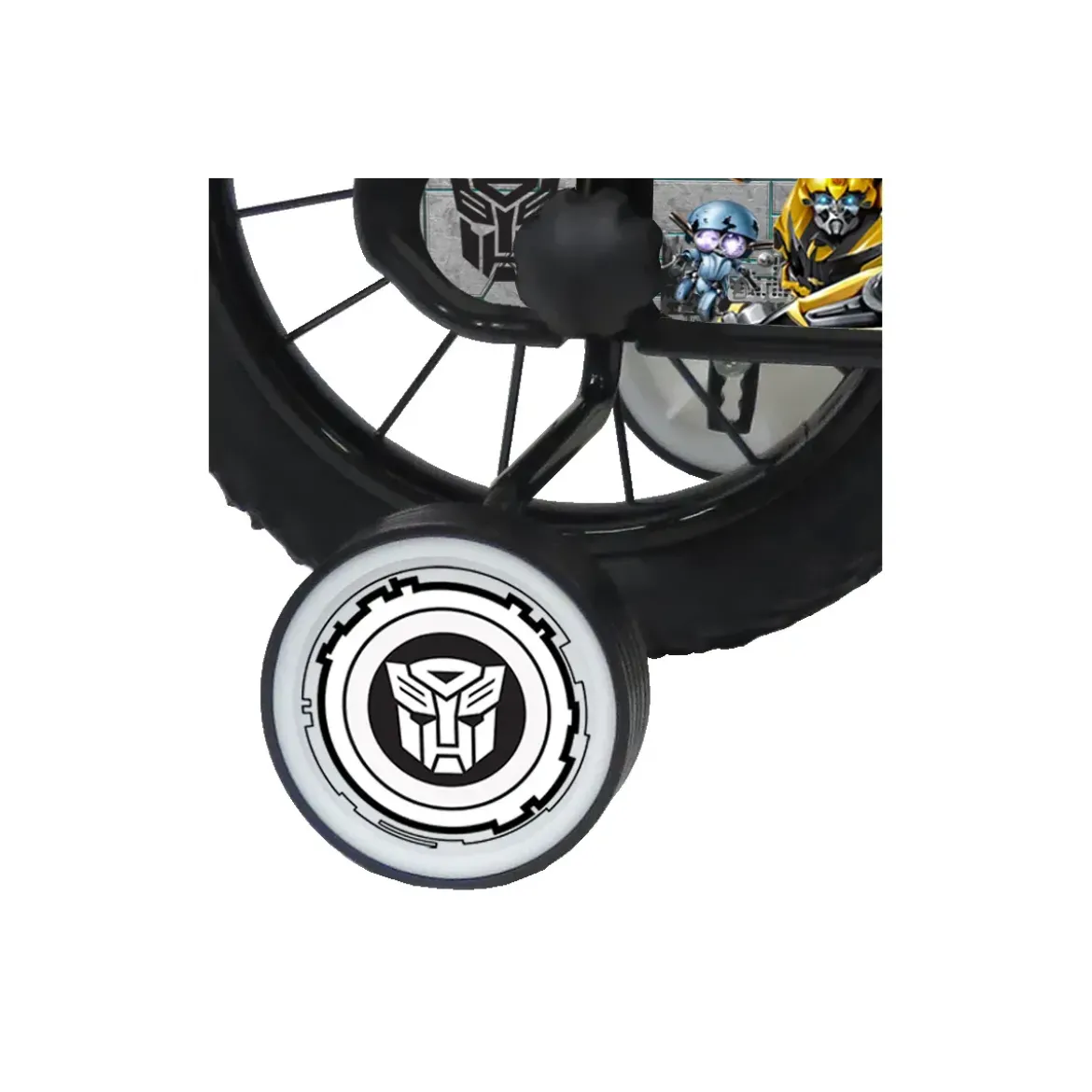 Bicicletta per Bambini 14" Transformers Giallo con Rotelle Borraccia