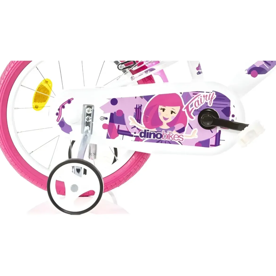 Bicicletta Rotelle per Bambine 16" Fairy Bianco Telaio Acciaio 2 Freni