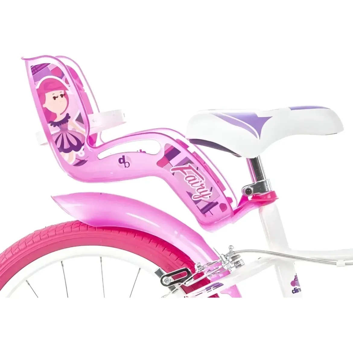 Bicicletta Rotelle per Bambine 16" Fairy Bianco Telaio Acciaio 2 Freni
