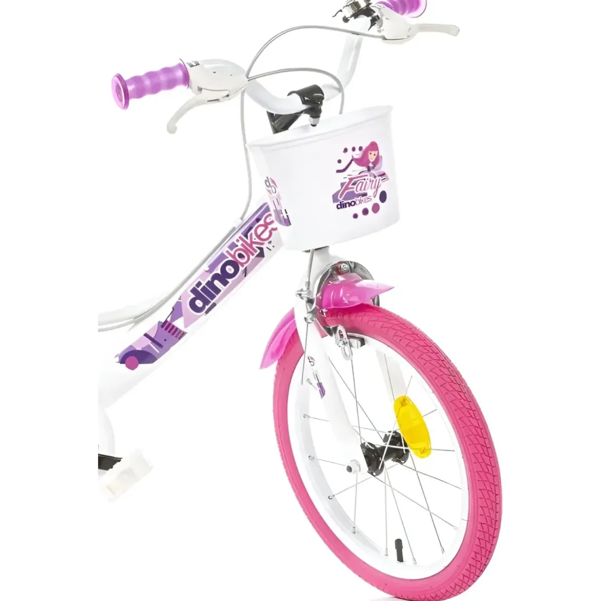 Bicicletta Rotelle per Bambine 16" Fairy Bianco Telaio Acciaio 2 Freni