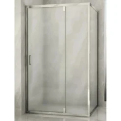 Box Doccia Anta Fissa Battente 2 Lati Angolare Parete Vetro 6mm Cristallo Opaco