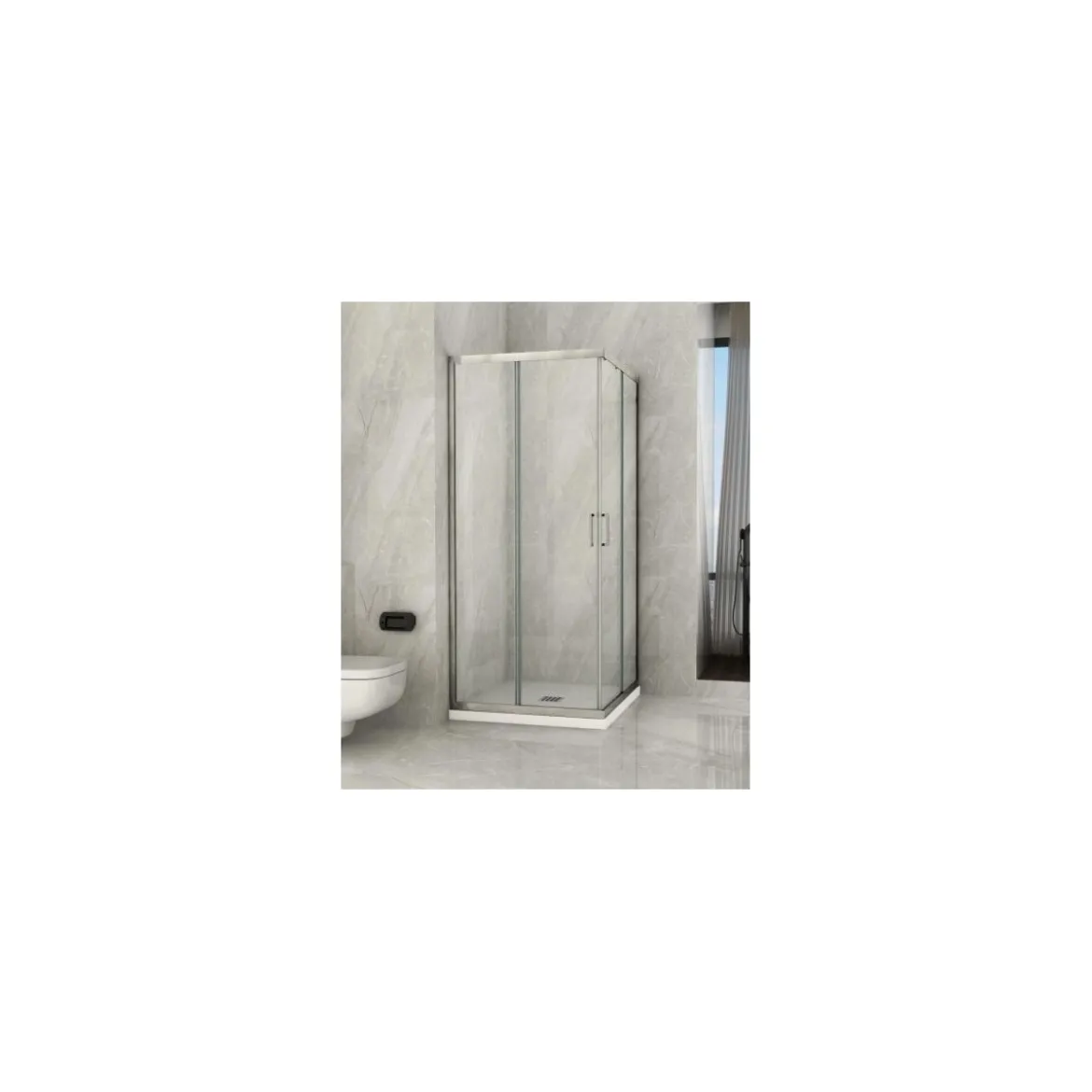 Box Doccia Cristallo 6 mm Vetro Angolo 2 Lati Scorrevole Quadrato Rettangolare