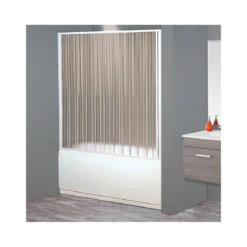 Box Doccia per Vasca in PVC a Soffietto Nicchia Cabina Sopravasca Parete un Lato