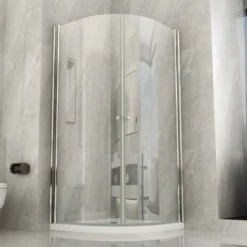 Box Doccia Tondo 80x80 90x90 2 ante Battente 6mm Semicircolare Vetro Cristallo