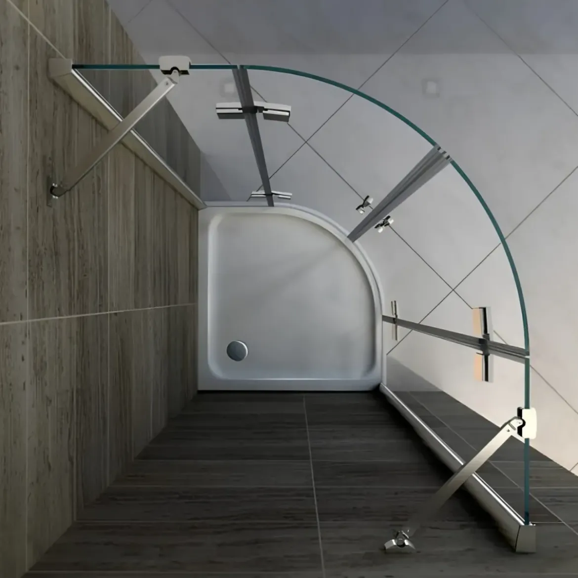 Box Doccia Tondo 80x80 90x90 8 mm 2 ante Battente Semi Circolare Vetro Cristallo