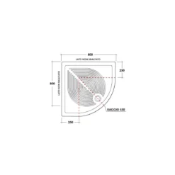 Box Doccia 70x90 Vetro Opaco 80x80 90x90 Semicircolare 6mm Scorrevole 190