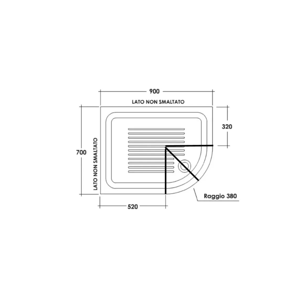 Box Doccia 70x90 Vetro Opaco 80x80 90x90 Semicircolare 6mm Scorrevole 190