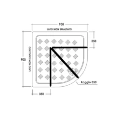 Box Doccia 70x90 Vetro Opaco 80x80 90x90 Semicircolare 6mm Scorrevole 190