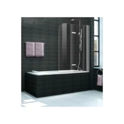 Box Vasca Doccia a Libro 6 mm Cristallo Sopravasca Pieghevole Bagno Parete Vetro