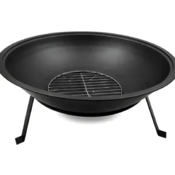 Braciere da Esterno in Metallo 55x55x16H cm Resistente al Calore