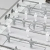 Calciobalilla Bianco con Aste Rientranti Biliardino in MDF Melaminico