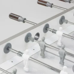 Calciobalilla Bianco con Aste Rientranti Biliardino in MDF Melaminico