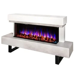 Caminetto Elettrico Moderno 1500W da Pavimento Fiamma 3D Multicolore