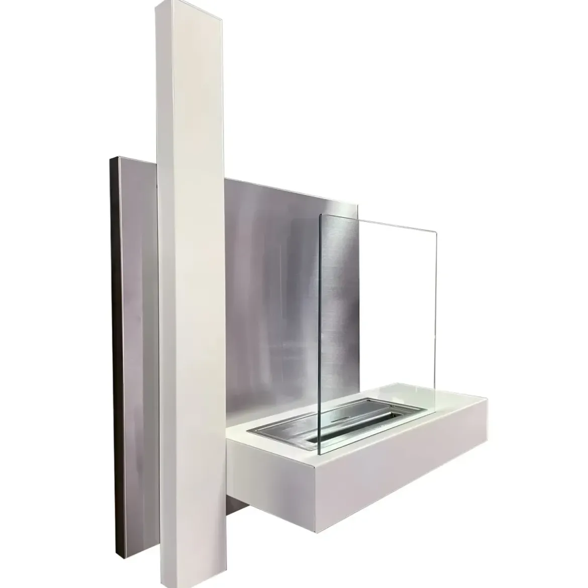 Camino a Bioetanolo 1,5L da Parete Ecologico Bianco Moderno 3,5 KW