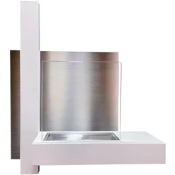 Camino a Bioetanolo 1,5L da Parete Ecologico Bianco Moderno 3,5 KW