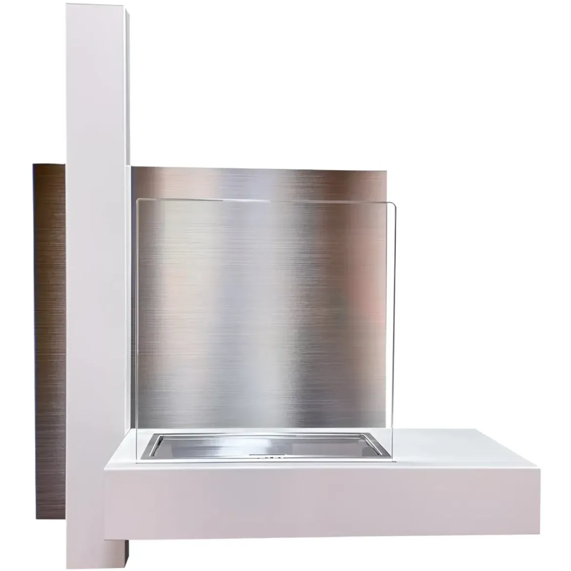 Camino a Bioetanolo 1,5L da Parete Ecologico Bianco Moderno 3,5 KW