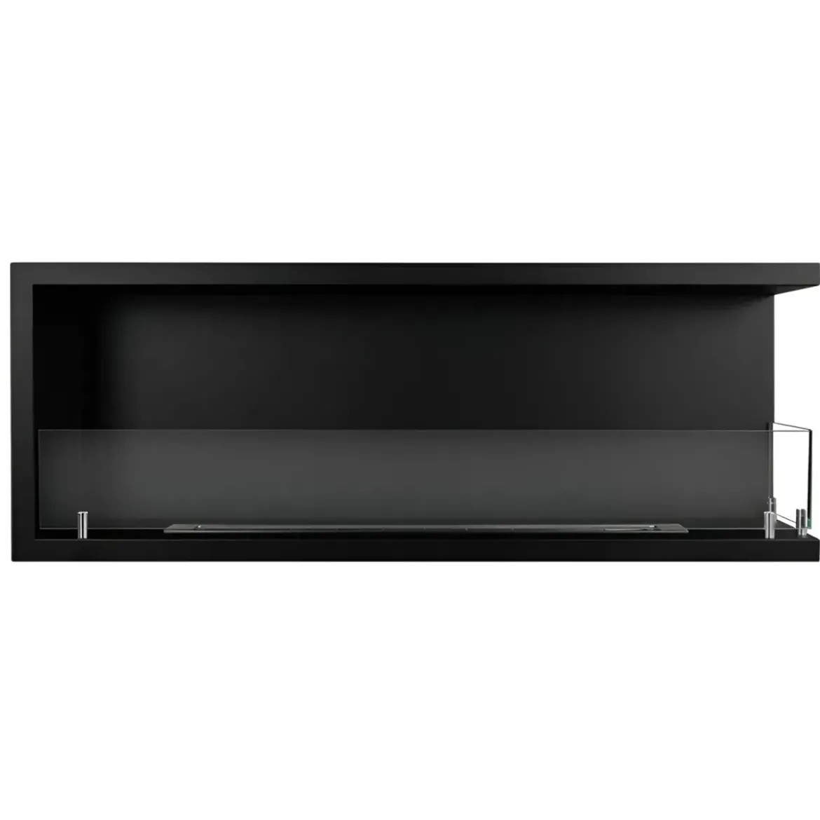Camino a Bioetanolo 1,5L Nero da Incasso 120x45 cm Angolare a Destra