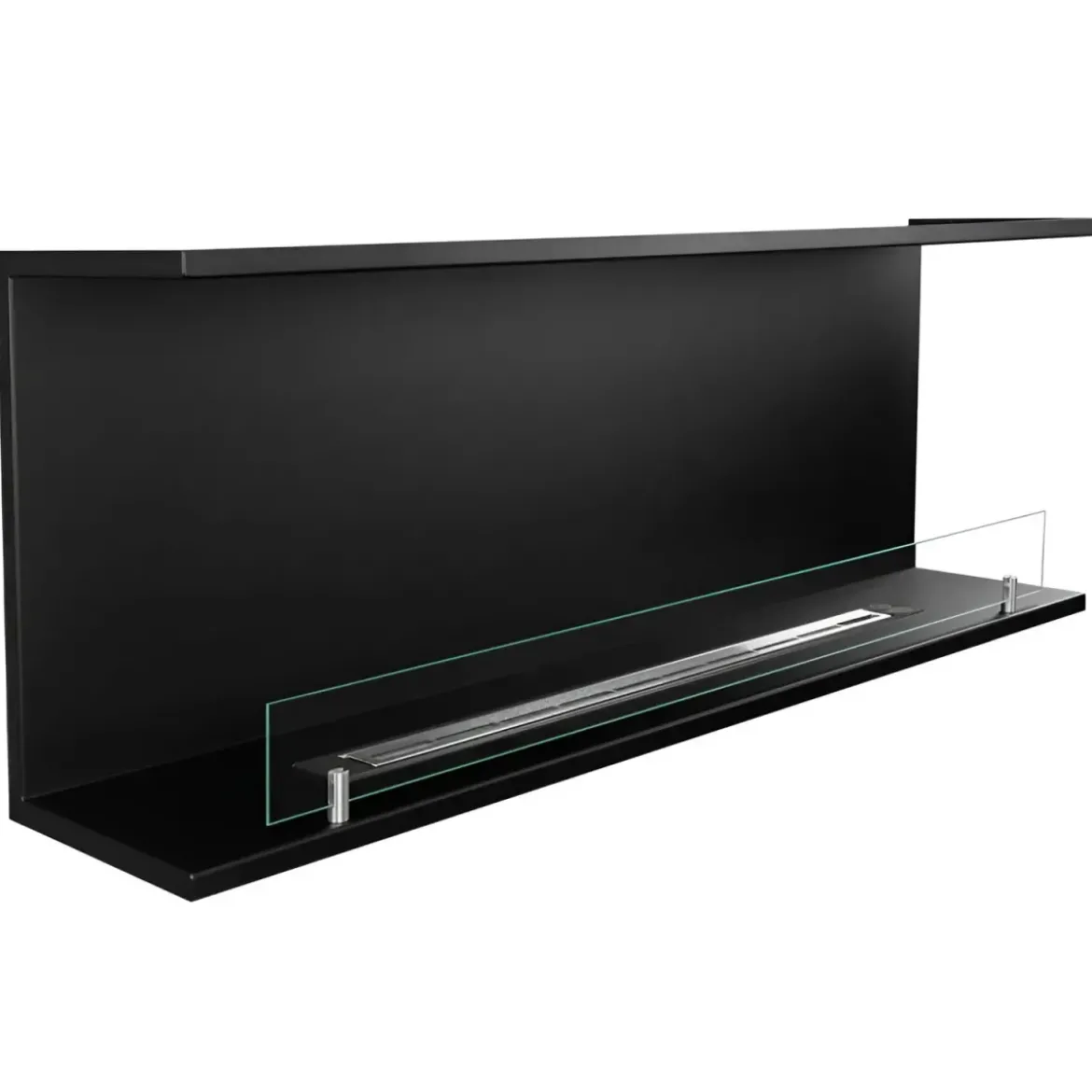 Camino a Bioetanolo Trifacciale da Incasso 120x45 cm 1,25L Nero 3kW