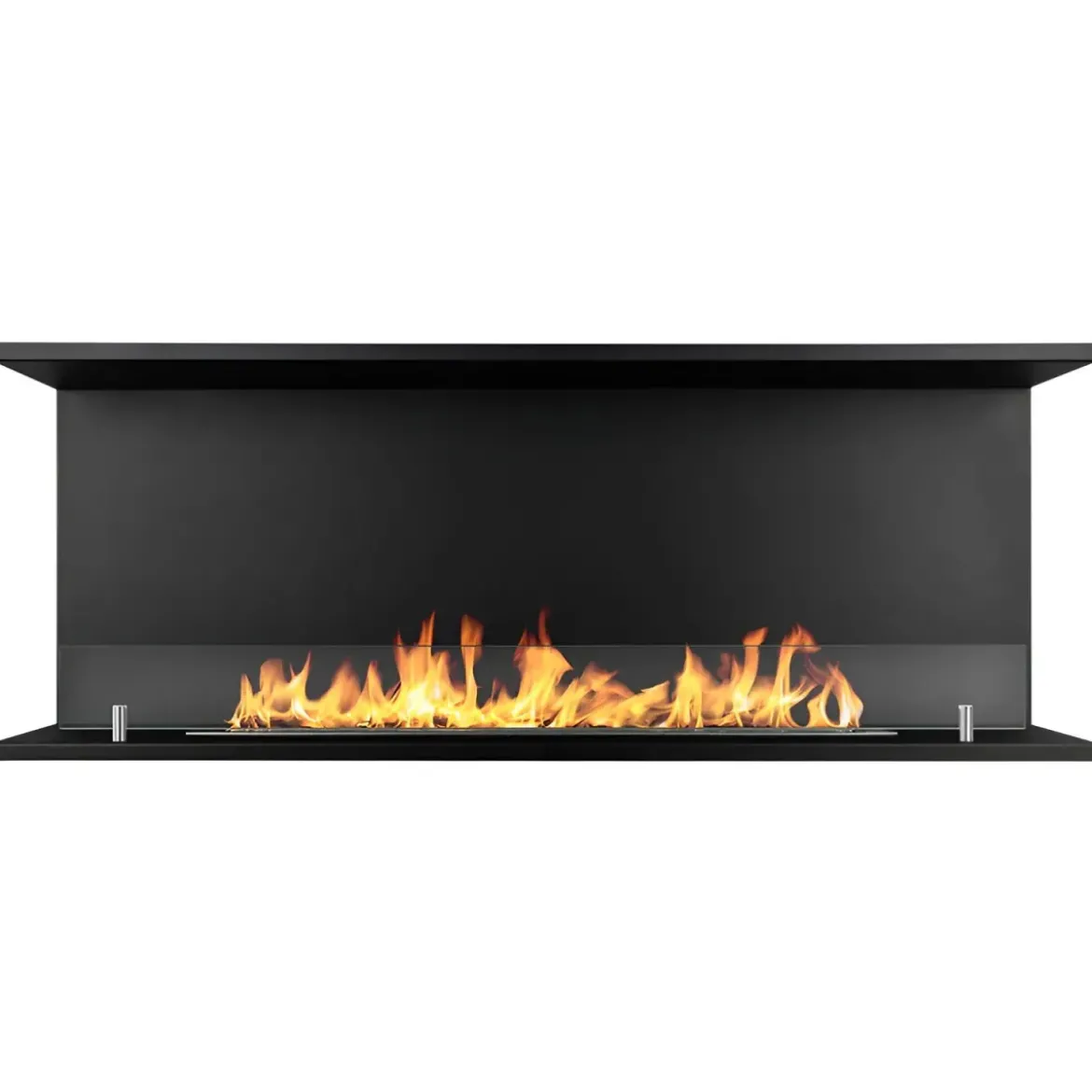 Camino a Bioetanolo Trifacciale da Incasso 120x45 cm 1,25L Nero 3kW