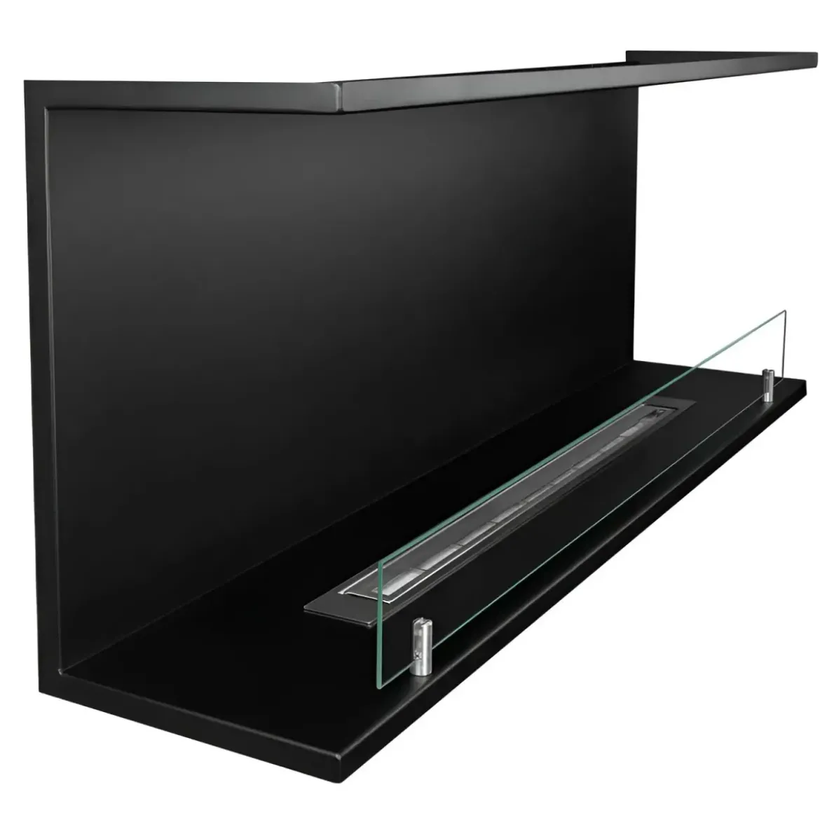 Camino a Bioetanolo Trifacciale da Incasso 120x45 cm 1,25L Nero 3kW