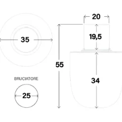 Camino Bioetanolo da Giardino 1,5L Marrone da Pavimento 35x55 cm