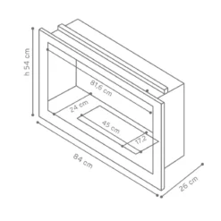 Camino da Incasso a Parete Bioetanolo 4Kw con Vetro Inserto Fiamma Riscaldamento