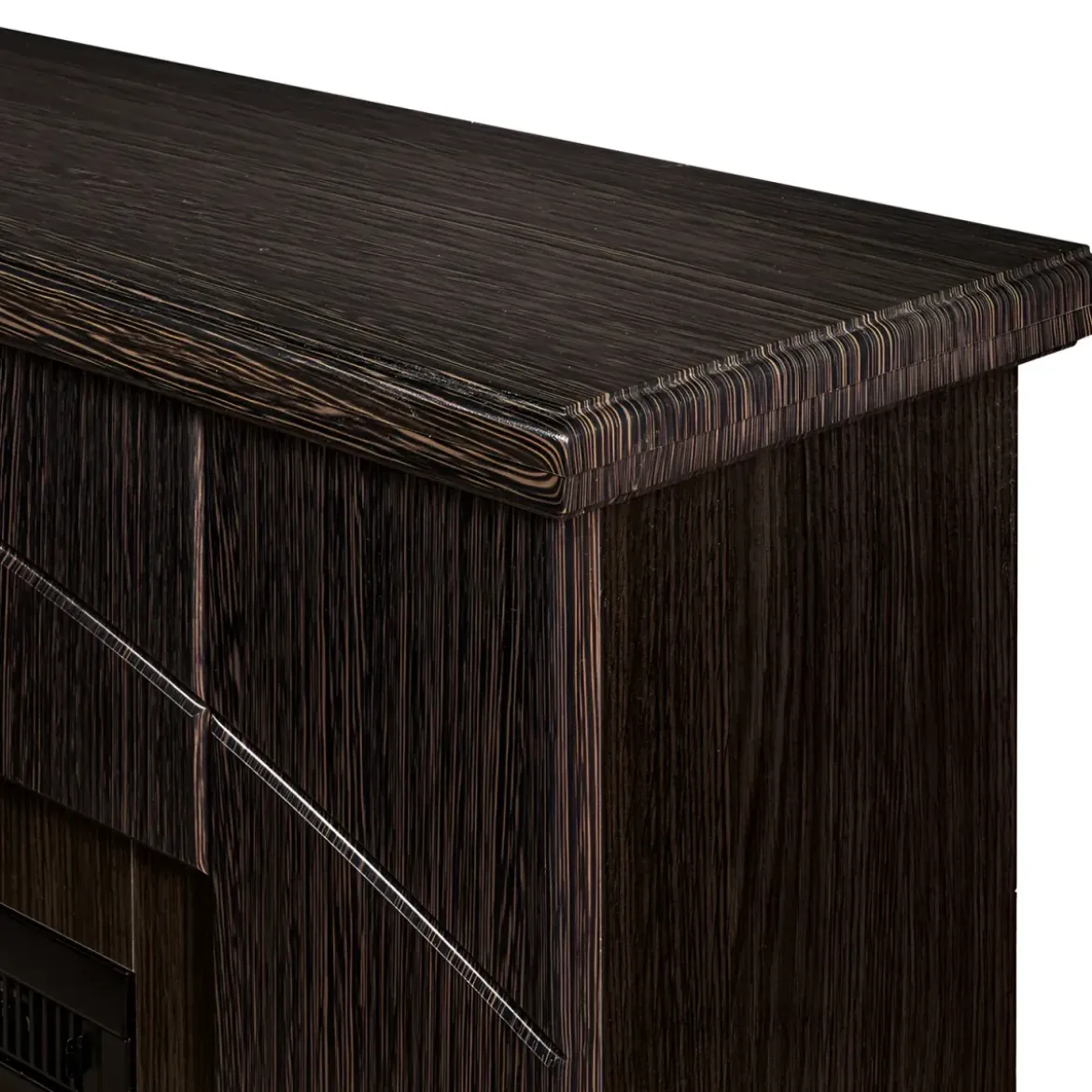 Camino Elettrico con Mantello Legno Scuro 1500W Fiamma LED 3 Colori