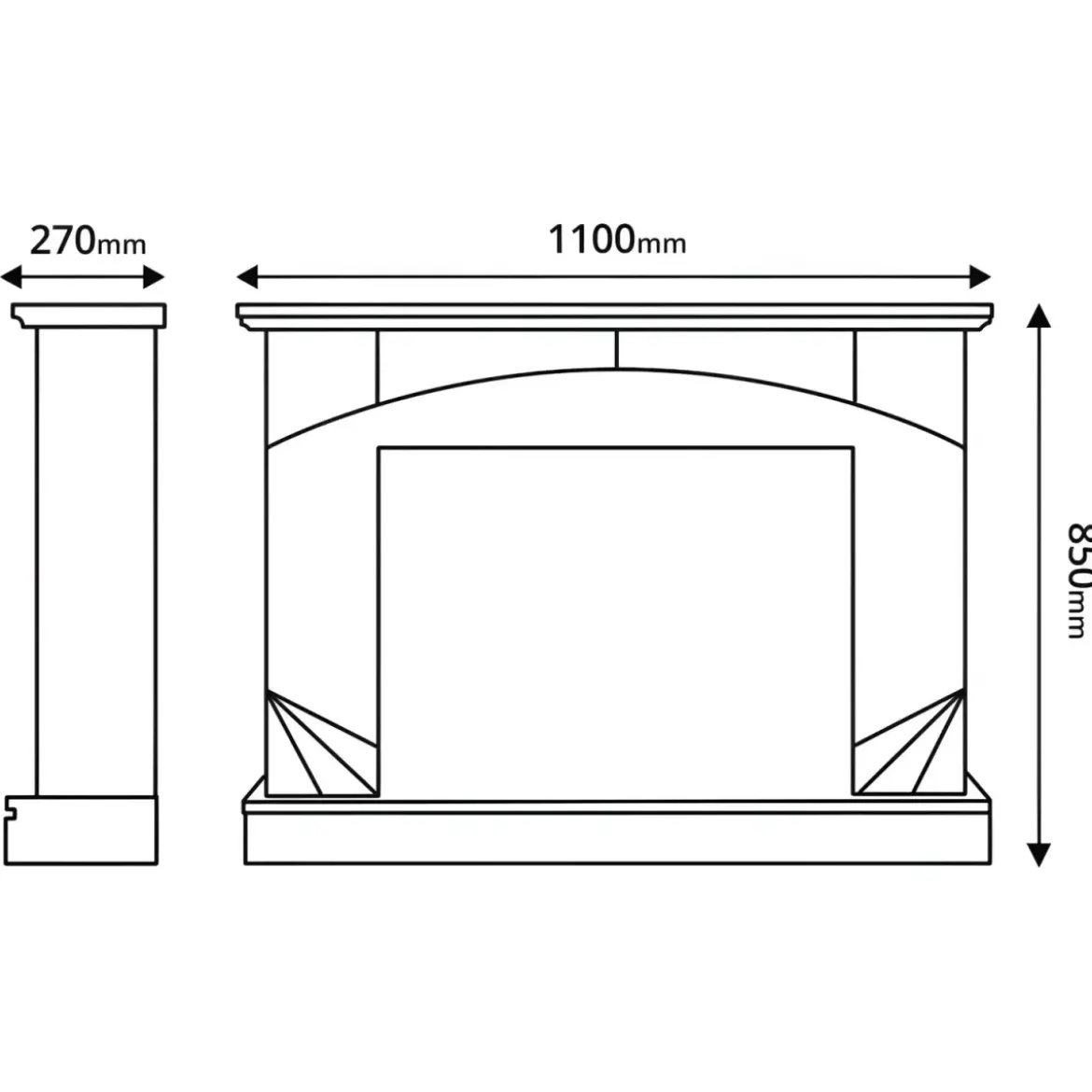Camino Elettrico con Mantello Legno Scuro 1500W Fiamma LED 3 Colori