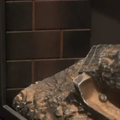 Camino Elettrico da Pavimento 1800W Legno Bianco Termostato Digitale