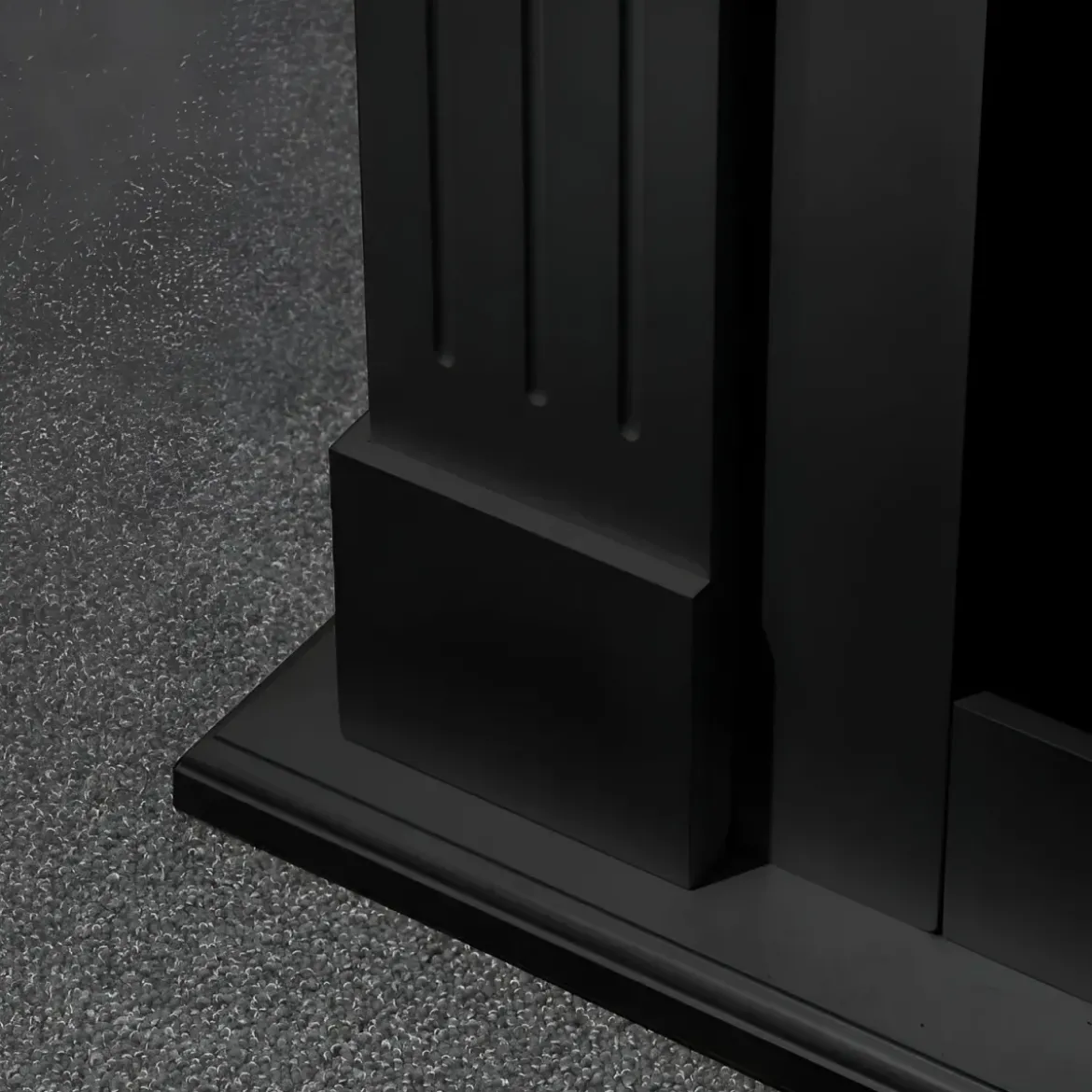 Camino Elettrico da Pavimento 1800W Legno MDF Nero per Soggiorno