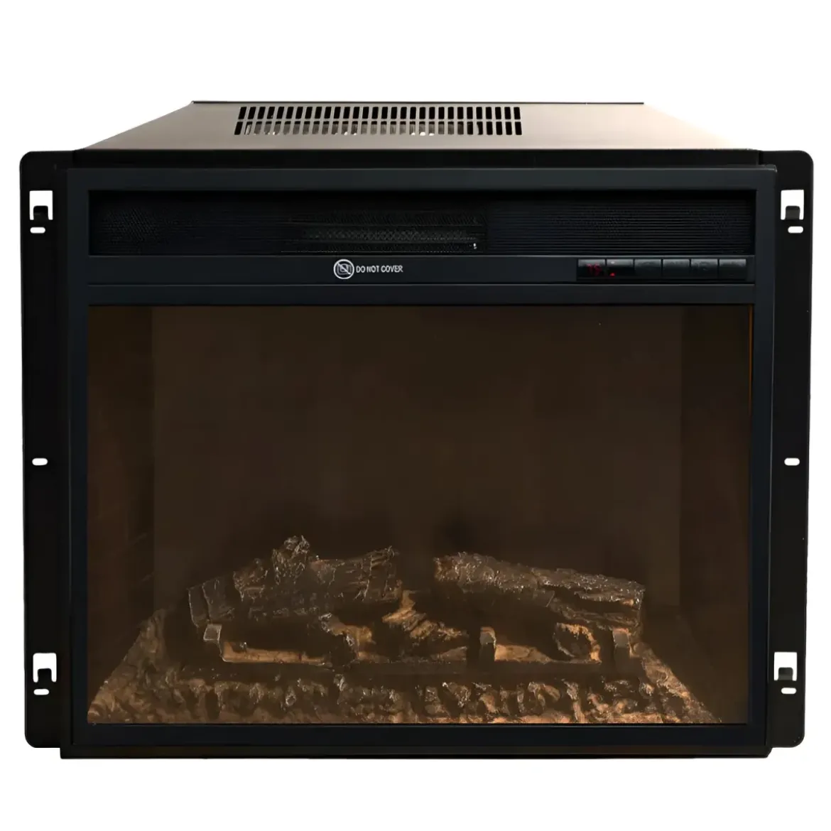 Camino Elettrico da Pavimento 1800W Legno MDF Nero per Soggiorno