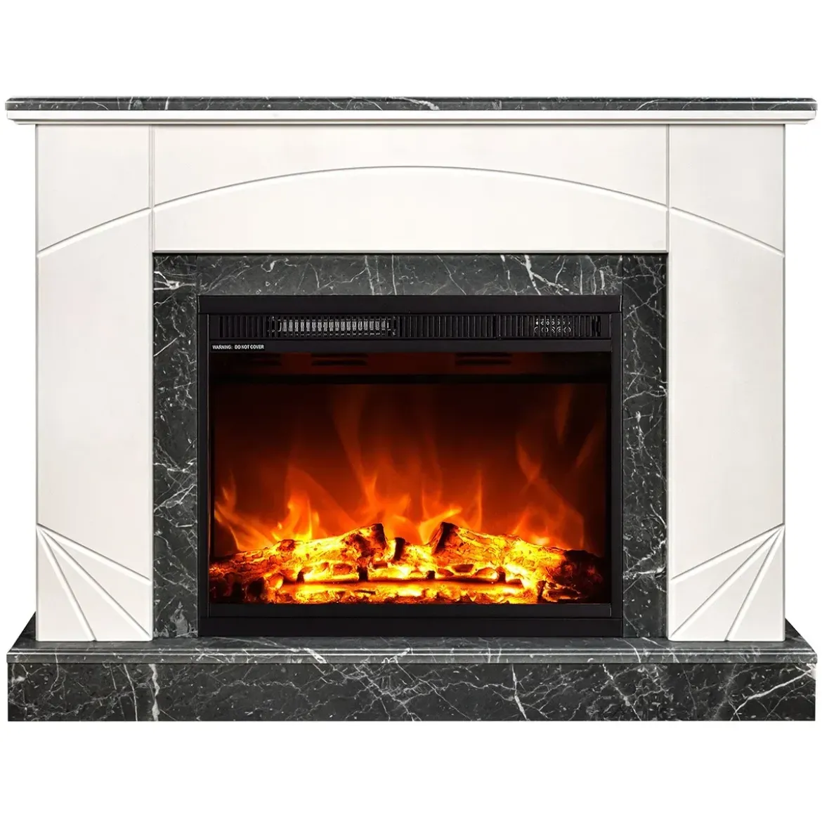 Camino Elettrico da Terra 1500W Effetto Marmo Effetto Fiamma Riscaldamento