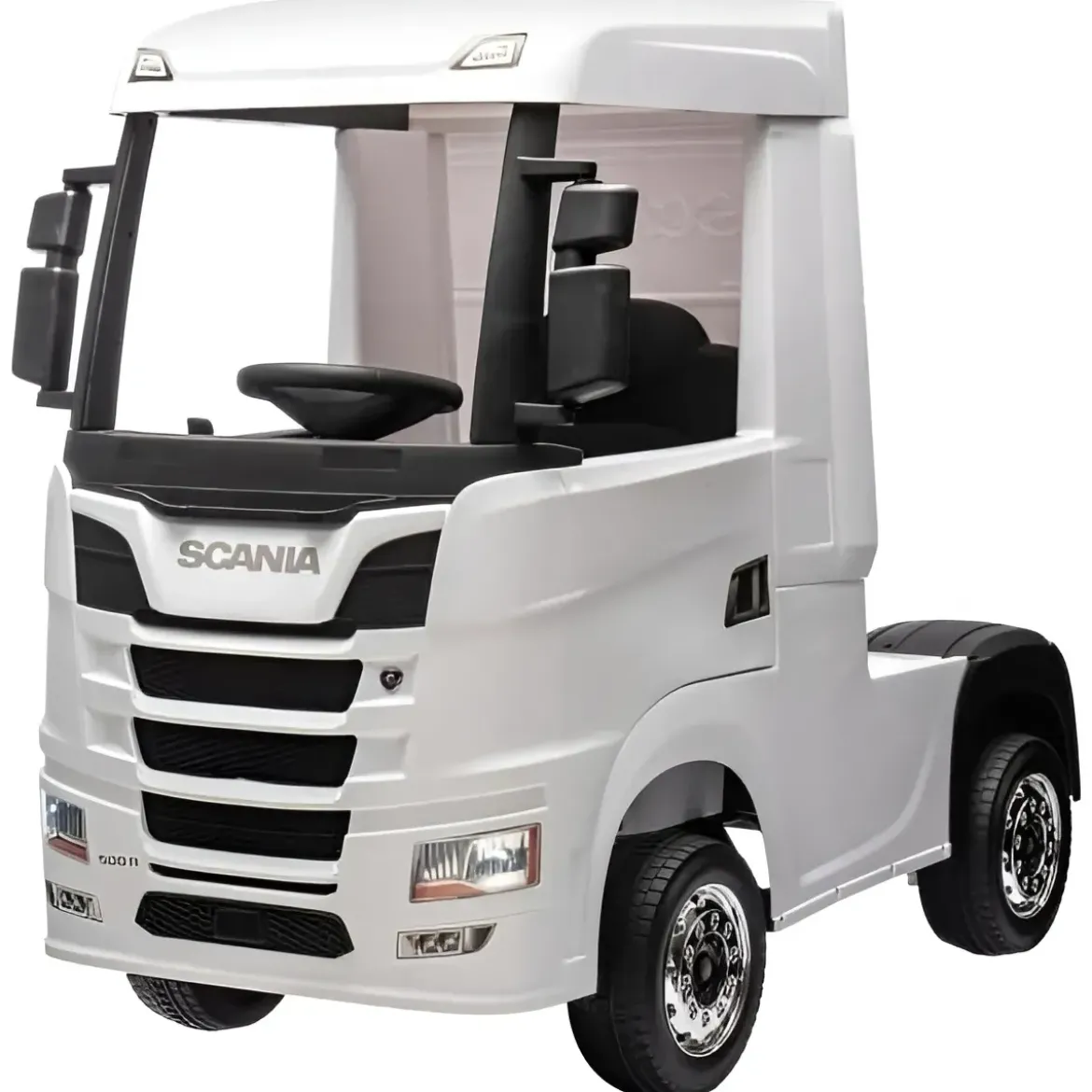Camion Elettrico Scania Bianco 24V per Bambini con Telecomando