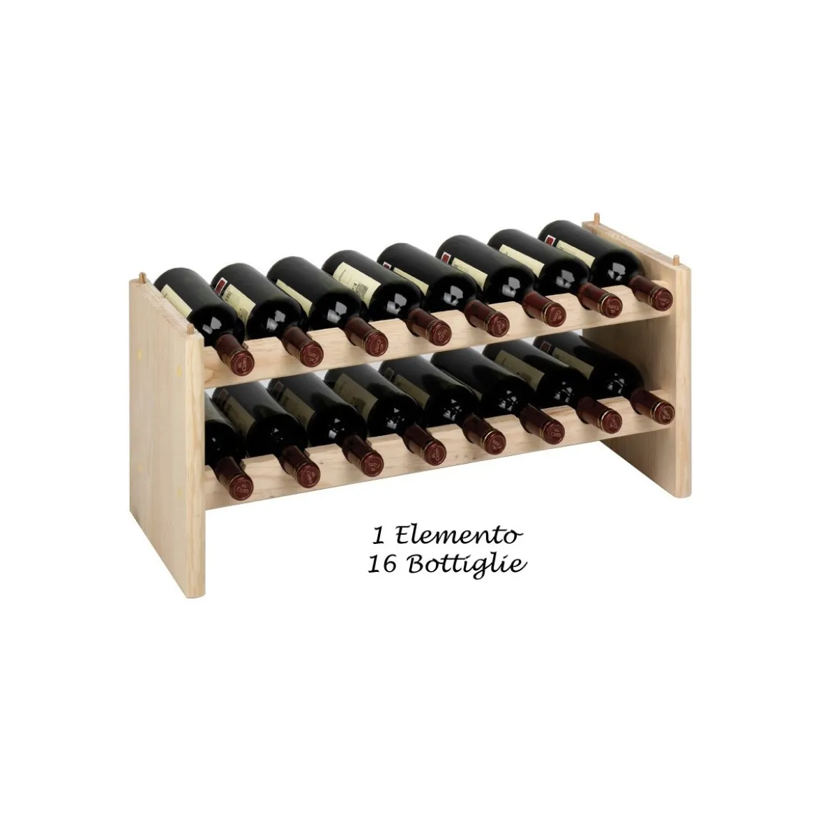 Cantina Vino Modulare in Legno Portabottiglie Cantinetta Scaffali Impilabile