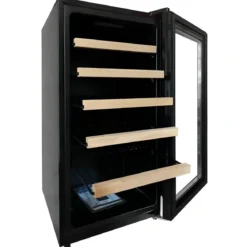 Cantinetta Vino Defrost 91L Nero Frigorifero con Ripiani e Luce LED