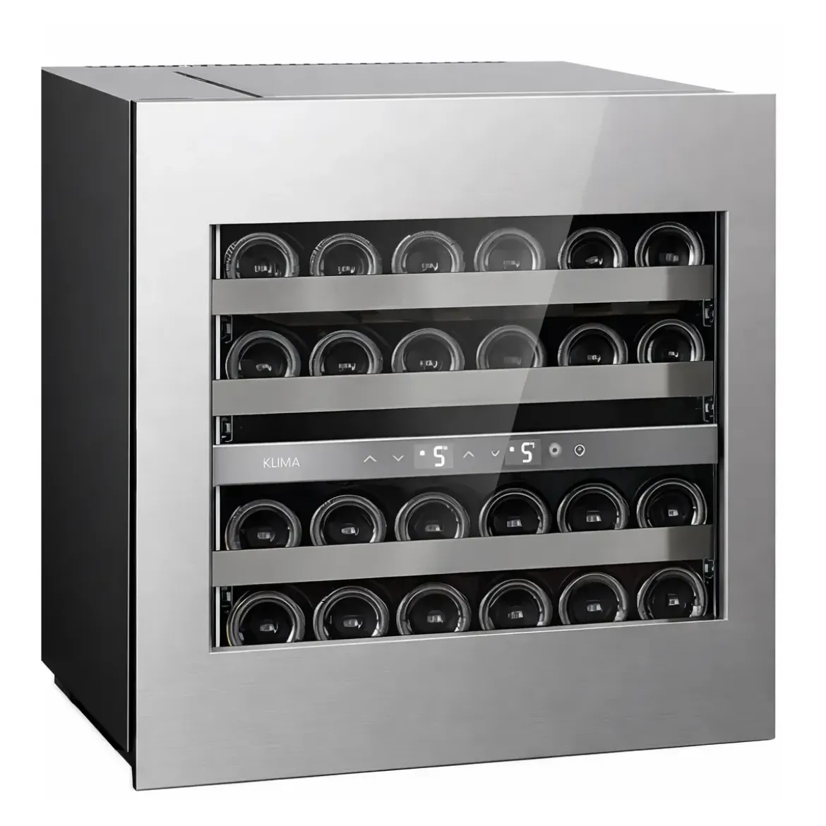 Cantinetta Vino Incasso 24 Bottiglie Ventilata Apertura Push Pull Inox