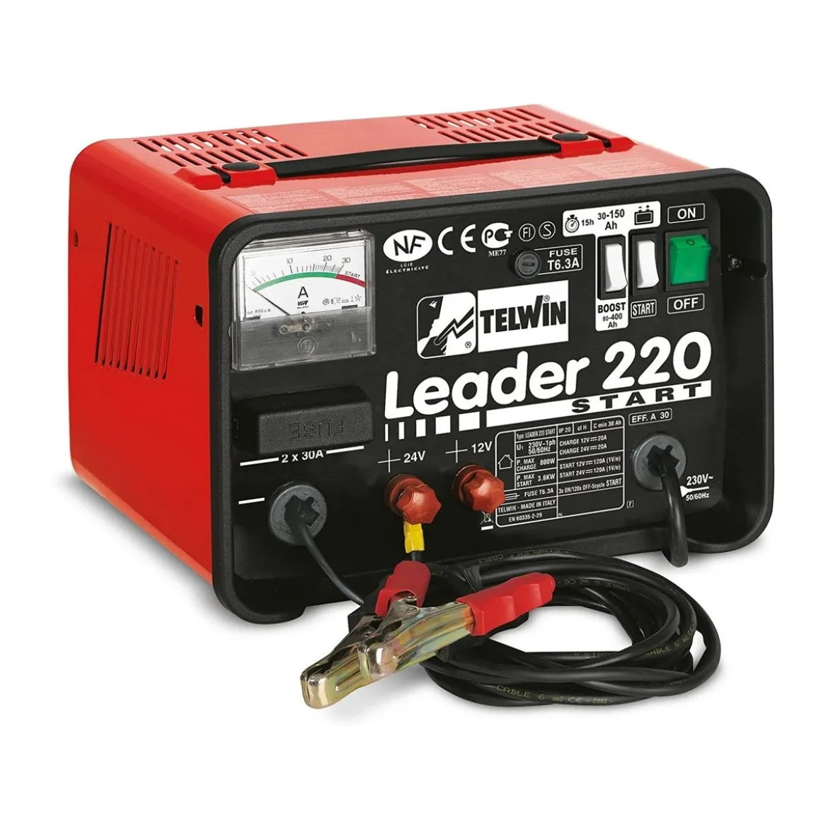 Caricabatterie Portatile con Cavi Ricarica per Auto Moto Booster Jump Starter