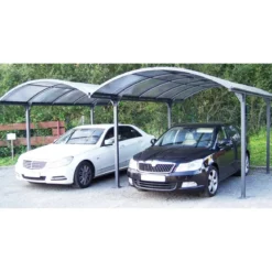 Carport in Alluminio 6x5 metri Policarbonato Gazebo Posto Auto Capanno Tettoia