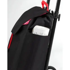 Carrello Spesa Gimi 4 Ruote Pieghevole XL 50L Nero Tasca Interna