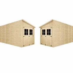 Casetta Addossata da Giardino in Legno Chiusa 2x5 m Finestre 10 m2
