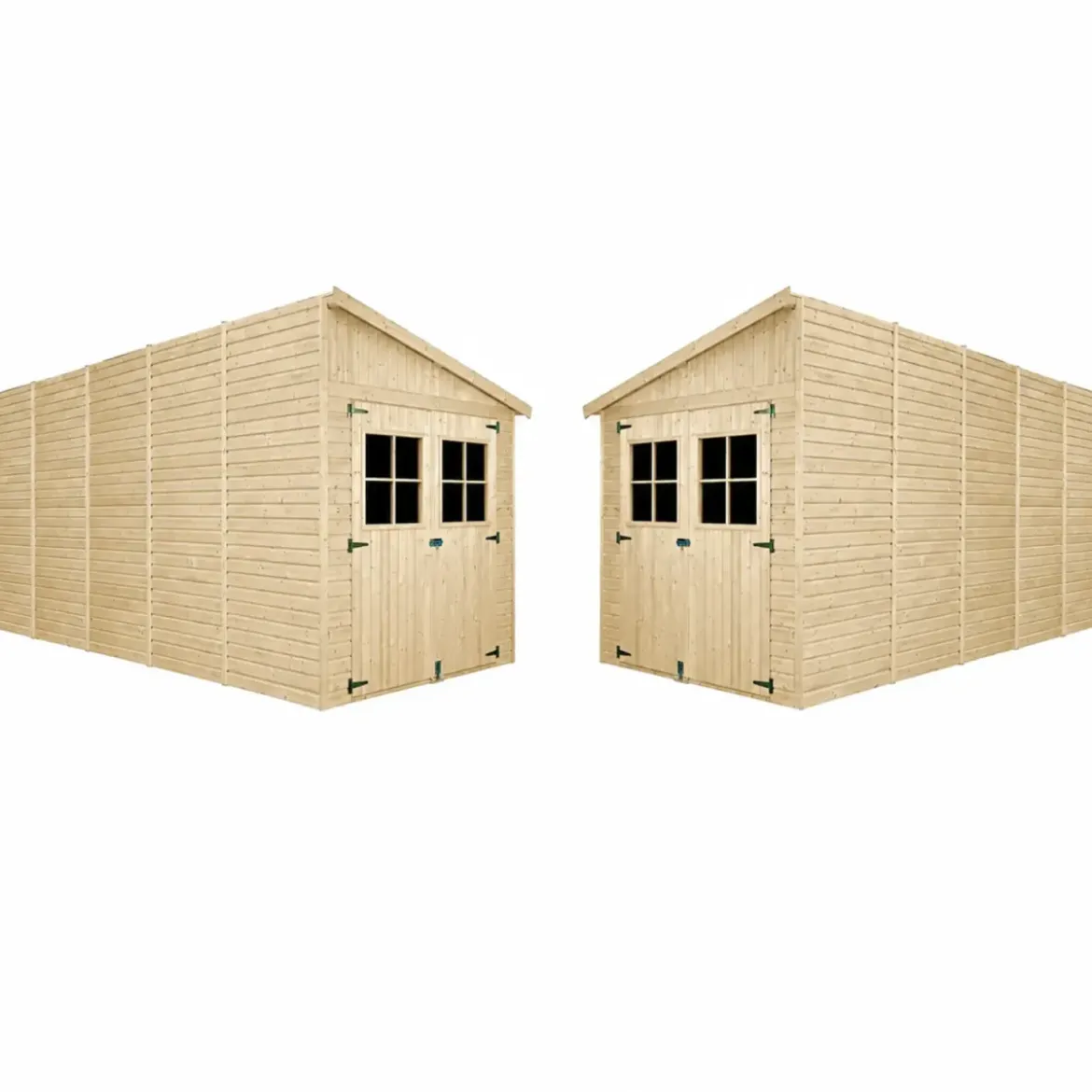 Casetta Addossata da Giardino in Legno Chiusa 2x5 m Finestre 10 m2