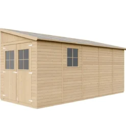 Casetta Addossata da Giardino in Legno Chiusa 2x5 m Pavimento 10 m2
