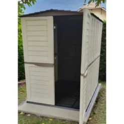 Casetta Attrezzi Giardino Plastica Beige Impermeabile 151x208 cm