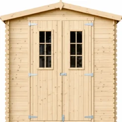 Casetta da Esterno in Legno 2x2 m Porta Finestrata Deposito Pavimento