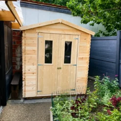 Casetta da Esterno in Legno 2x2 m Porta Finestrata Deposito Pavimento