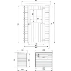 Casetta da Giardino a Parete in Legno 144x239 cm 19 mm