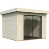 Casetta da Giardino in Legno 28 mm 285x291 cm Porta a Vetro Scorrevole