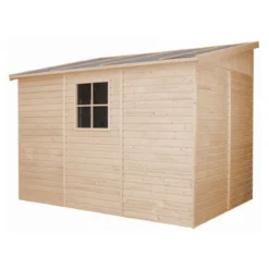 Casetta da Giardino in Legno 3x2 Addossata 4 Pareti a Pannelli 17 mm