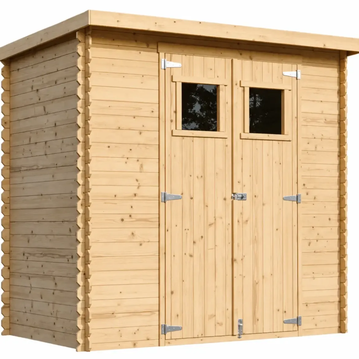 Casetta da Giardino in Legno 235x130 Pavimento Porte Finestrate 19 mm